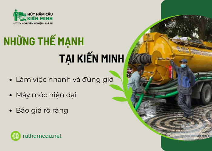 Một số thế mạnh về dịch vụ rút hầm cầu tại Kiến Minh