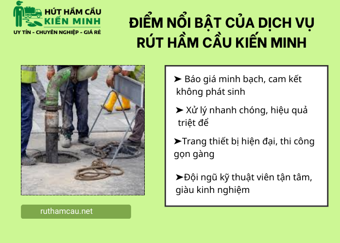 Những điểm nổi bật về dịch vụ rút hầm cầu Quận Bình Thạnh Kiến Minh 