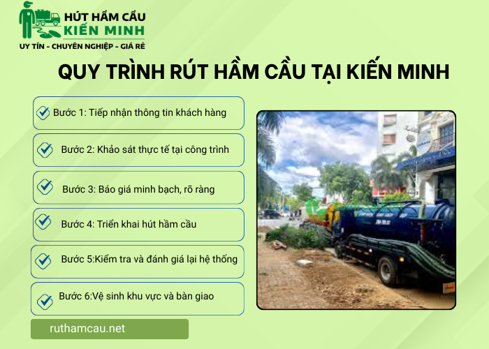 Quy trình rút hầm cầu Quận Bình Thạnh tại Kiến Minh